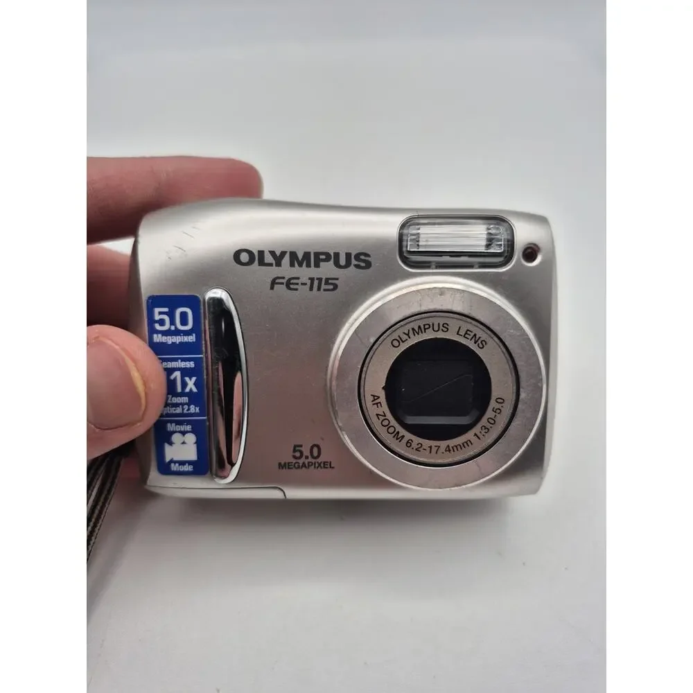 Olympus FE FE-115 5.0MP Digital Camera - Silver For Parts/Repair